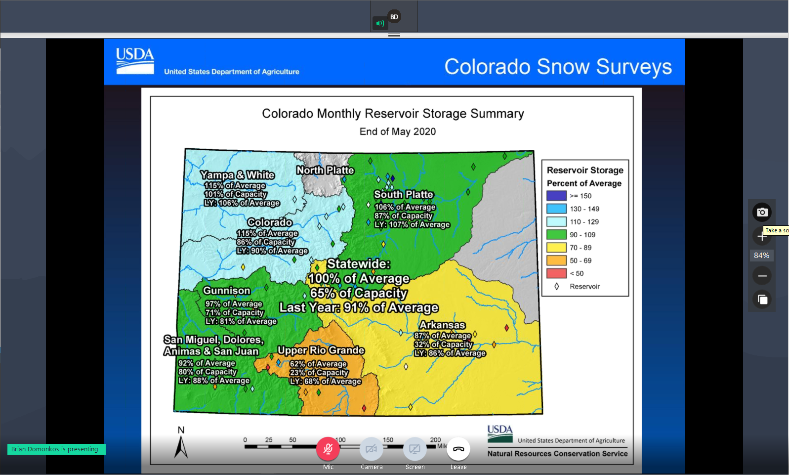 Statewide reservoir levels, June 22, 2020